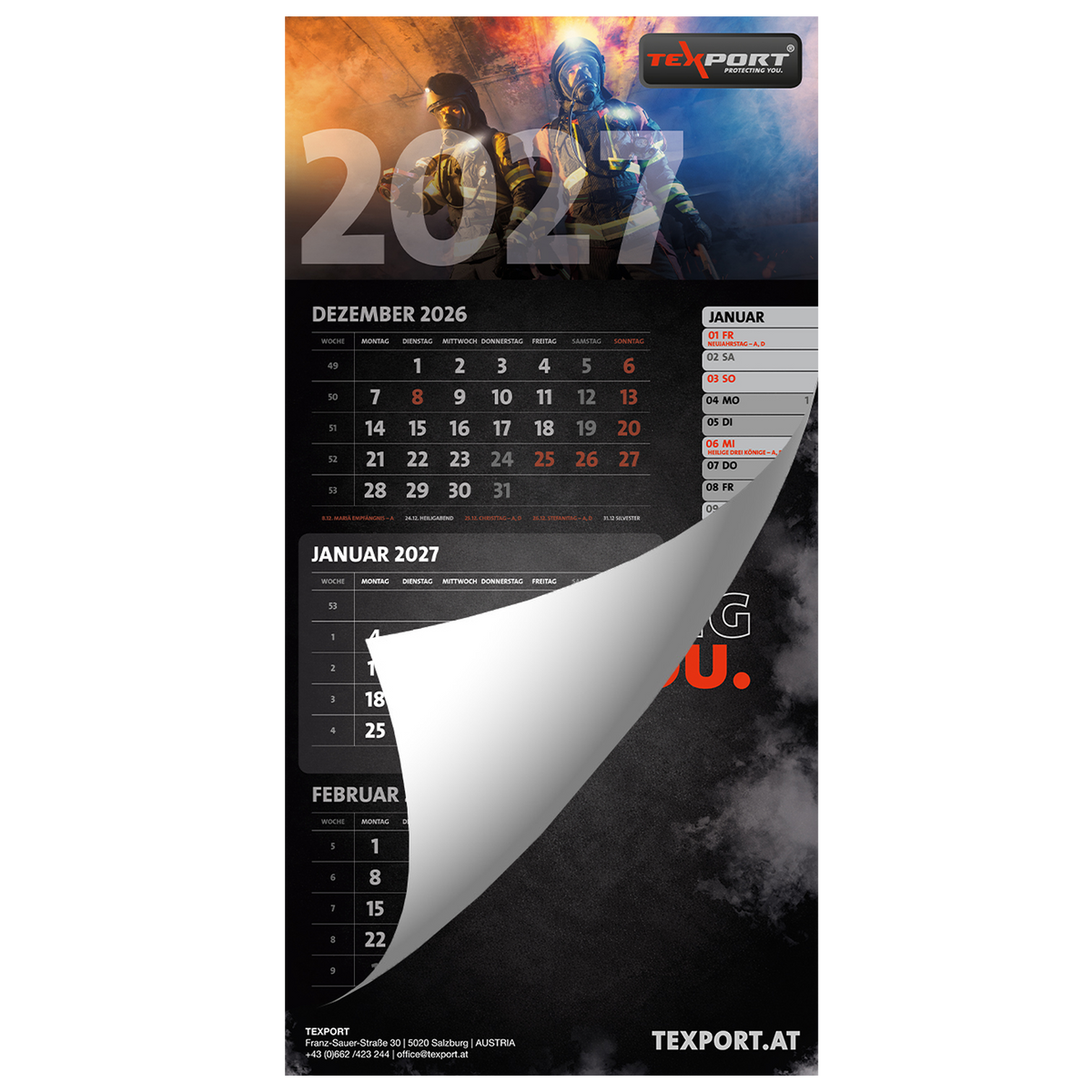 3-Monatskalender 2027